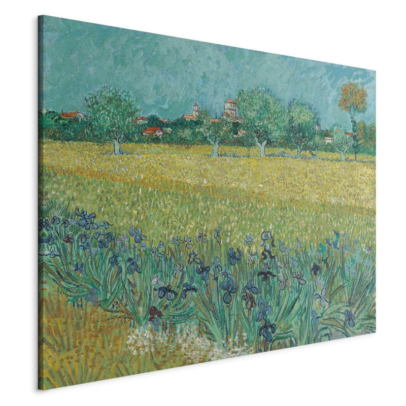 Maalauksen lisääntyminen (Vincent Van Gogh) - Arlas -näkymä Iriksen kanssa etualalla G Art