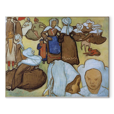 Gleznas reprodukcija (Vinsents van Gogs) - Bretonische Frauen auf der Wiese G ART