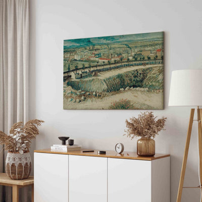 Tapybos atkūrimas (Vincentas Van Gogas) - pramoninis kraštovaizdis Paryžiaus pakraštyje netoli Montmartra G Art meno