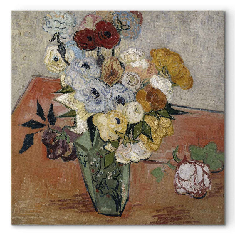 Maali reprodutseerimine (Vincent Van Gogh) - natüürmort Jaapani vaasi, rooside ja anemonitega G Art