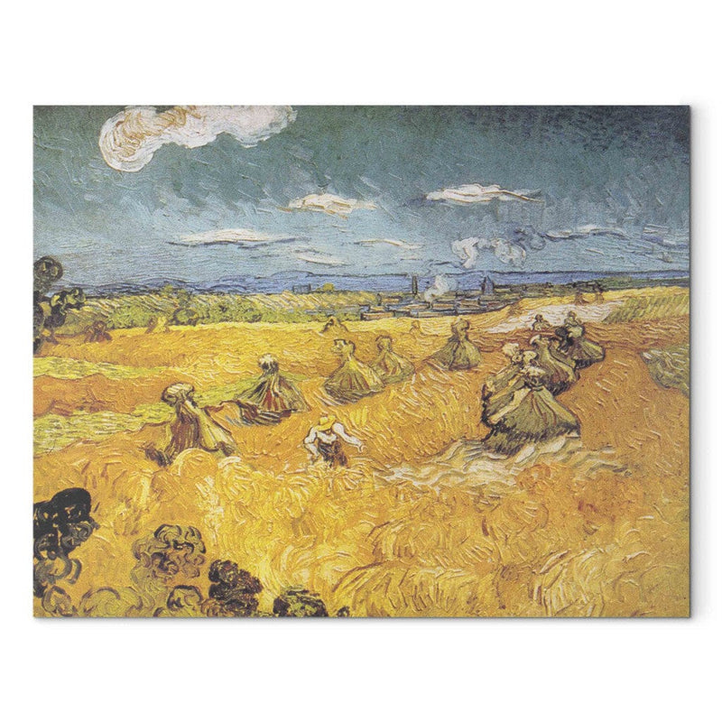 Tapybos reprodukcija (Vincentas Van Gogas) - kviečių laukas su vejapjovės G menu