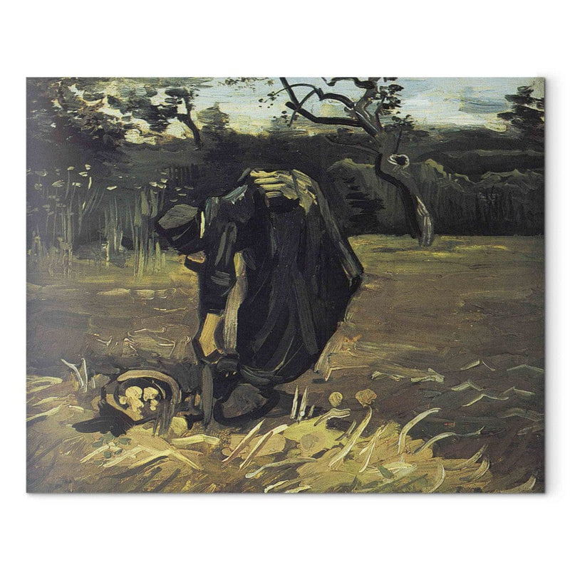 Reproduction of painting (Vincent van Gogh) - Farmer collects potato harvest g art
