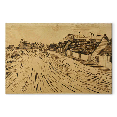 Maali reprodutseerimine (Vincent Van Gogh)-majade järjekord Les Saintes-Merdela-Mer piirkonnas G Art