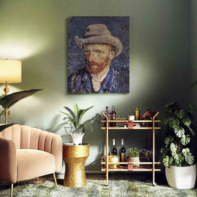Gleznas reprodukcija /Vinsents van Gogs/ - Pašportrets ar pelēku filca cepuri G ART