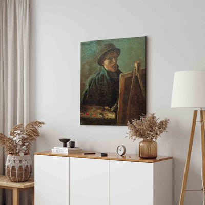 Воспроизведение живописи (Винсент Ван Гог) - Самоалтрет с темной войлочной шляпой в искусстве мольберта