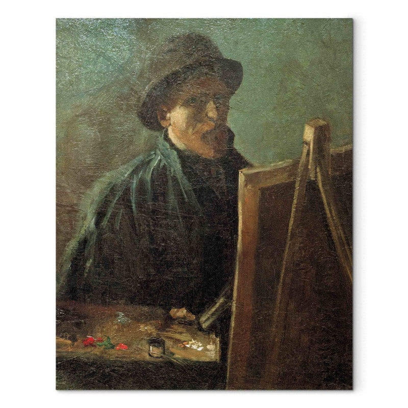 Воспроизведение живописи (Винсент Ван Гог) - Самоалтрет с темной войлочной шляпой в искусстве мольберта