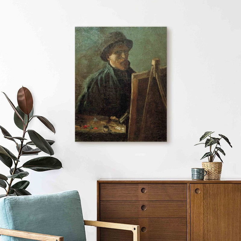 Maali reprodutseerimine (Vincent Van Gogh) - iseendaportree koos tumeda vildimütsiga molbert g kunsti juures