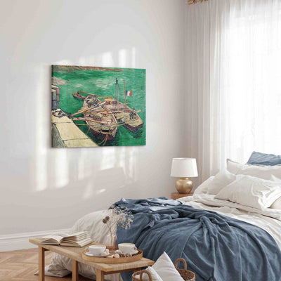Gleznas reprodukcija (Vinsents van Gogs) - Piestātne ar laivām G ART