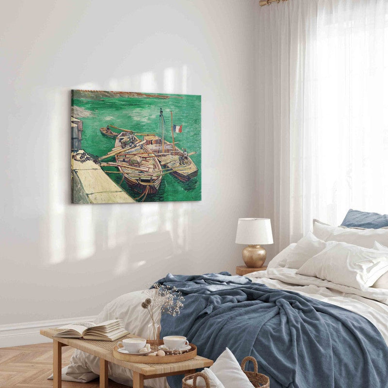 Gleznas reprodukcija (Vinsents van Gogs) - Piestātne ar laivām G ART