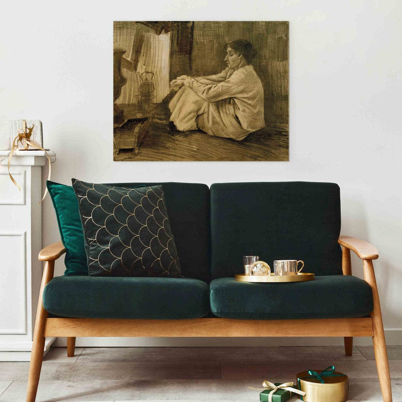 Maalauksen lisääntyminen (Vincent Van Gogh) - Sikari -nainen istuu uunin g -taidetta