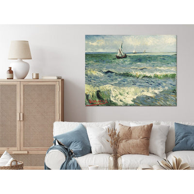 Maalauksen lisääntyminen (Vincent Van Gogh) - näkymä merelle Saintes -Maters G -taide