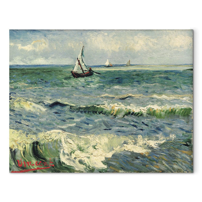 Tapybos atkūrimas (Vincentas Van Gogas) - vaizdas į jūrą prie Saintes -Maries G Art