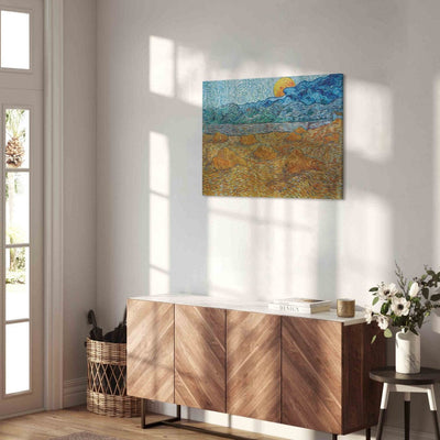 Gleznas reprodukcija (Vinsents van Gogs) - Vakara ainava ar augošu mēnesi G ART