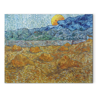 Reproduction of painting (Vincent van Gogh) - evening landscape with growing month g art