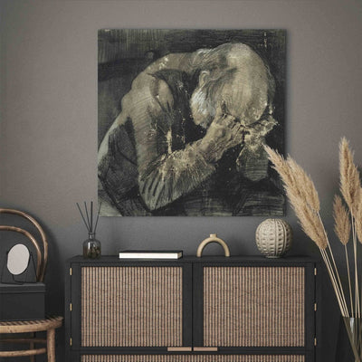 Gleznas reprodukcija (Vinsents van Gogs) - Vīrietis ar galvu rokās G ART