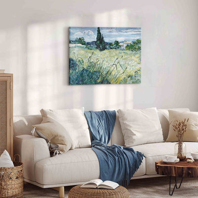 Воспроизведение живописи (Винсент Ван Гог) - Зеленое пшеничное поле с кипритным искусством