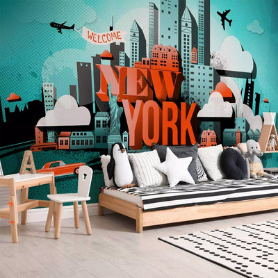 Graffiti Wall Murals with New York and car motif, 60775g-art