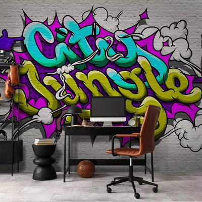 Graffiti Wall Murals - Street Art with text and parrot, 60760 G-art