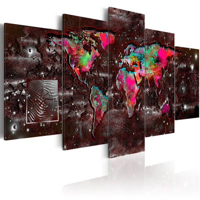 Glezna – abstrakta pasaules karte brūnā krāsā, 93017 G-ART