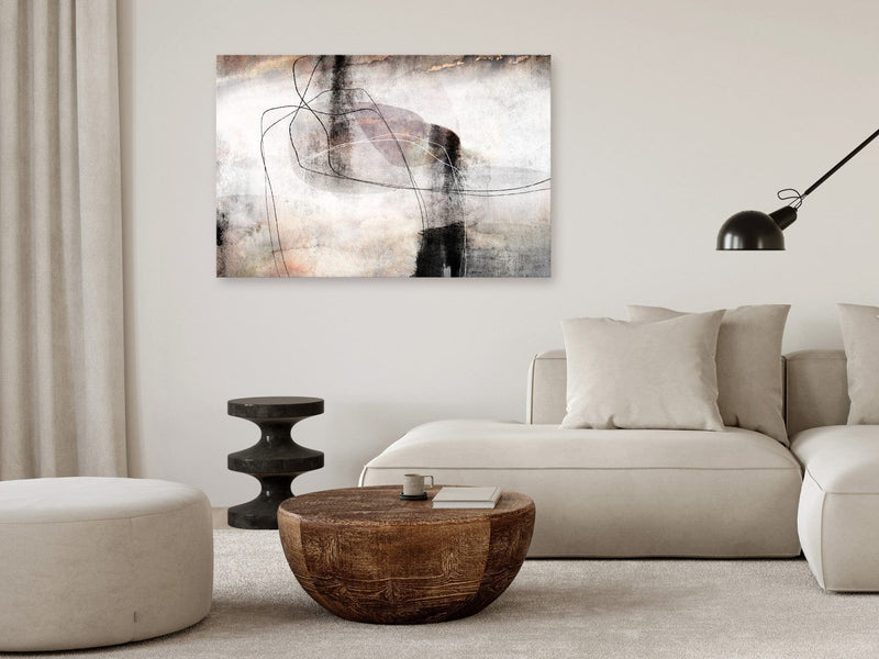 Modern painting for a living room with abstraction in a contemporary style, gray g-art.