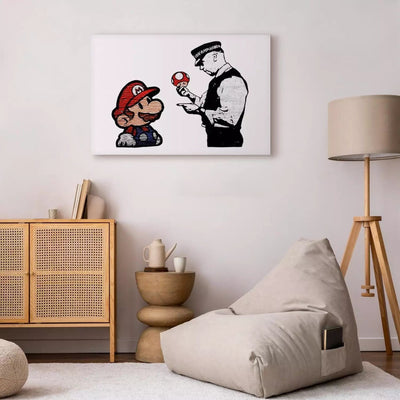 Glezna ar Banksy grafiti - Mario un policists, (x 1), 132434 G-ART