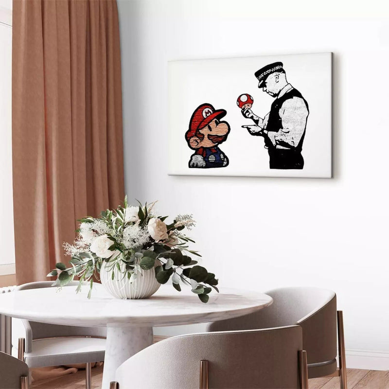 Glezna ar Banksy grafiti - Mario un policists, (x 1), 132434 G-ART