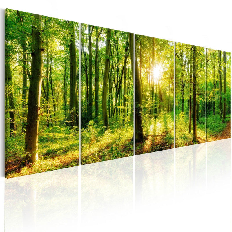 Painting with nature - a magical forest, (5 parts)- canvas on a wooden frame G-art