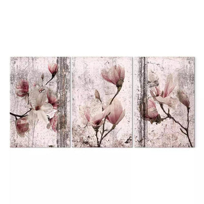 Glezna ar magnoliju uz retro rozā fona - Smalkā sonāte, (x 3), 118601 G-ART