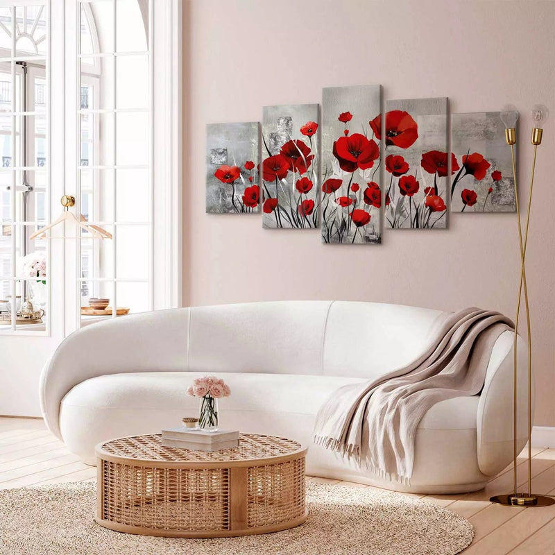 Painting with red poppies - bright poppies (5 parts), 46953 g-art