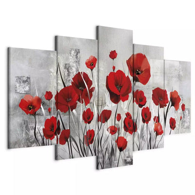 Painting with red poppies - bright poppies (5 parts), 46953 g-art