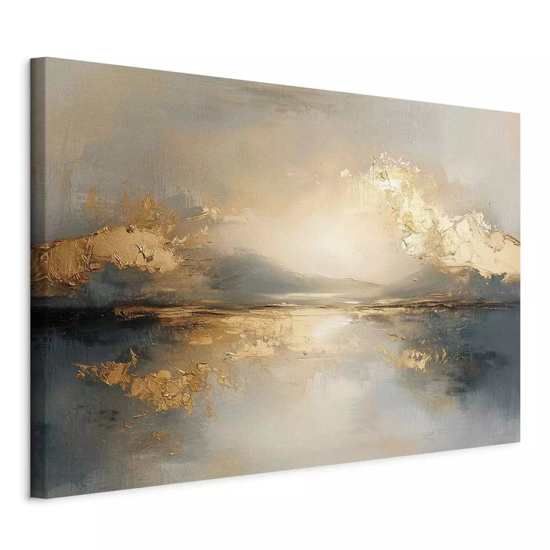 Canvas-taulut kultaisella abstraktiolla - Golden Reflection, 161994 - PREMIUMG-ART