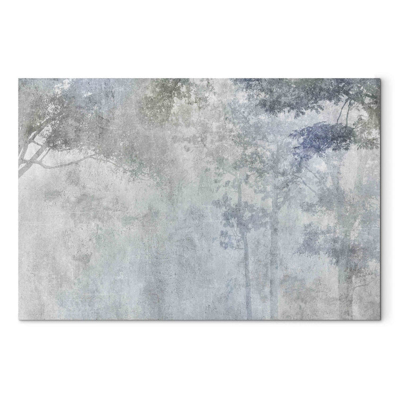Glezna ar dabu - Koki miglā - ainava zilos un pelēkos toņos, 151463 G-ART