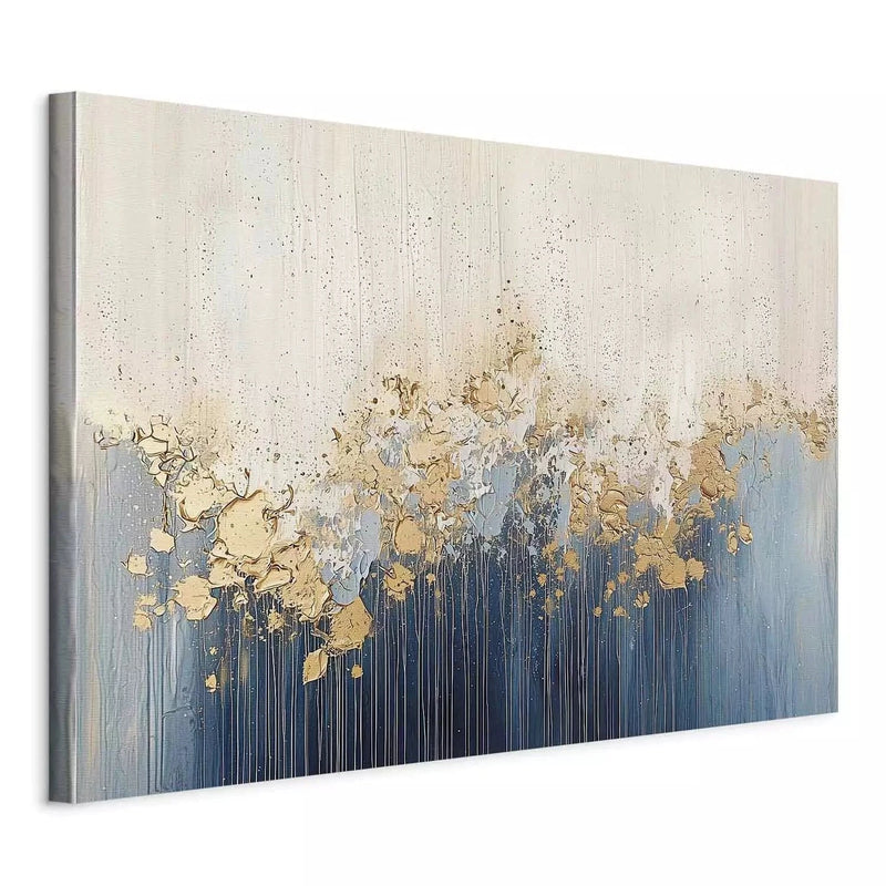 Canva - Delicate waves - gold accents on a blue background -162001 G-ART