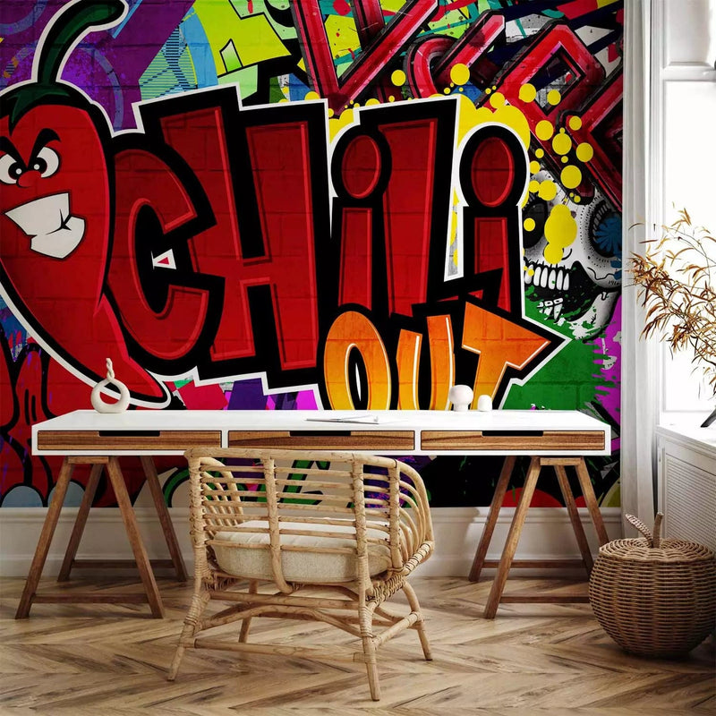 Lielformāta fototapetes jauniešiem ar graffiti, Chili Out, 500x280cm G-ART