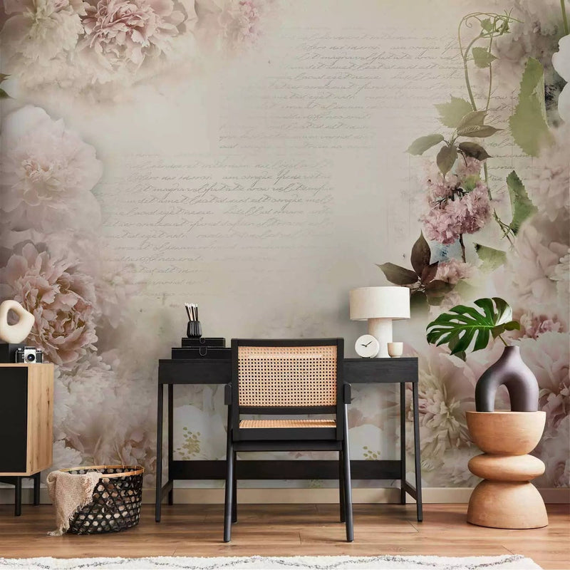 Romantic Wall Murals with peonies - Delicate fragrance - 60661G-ART