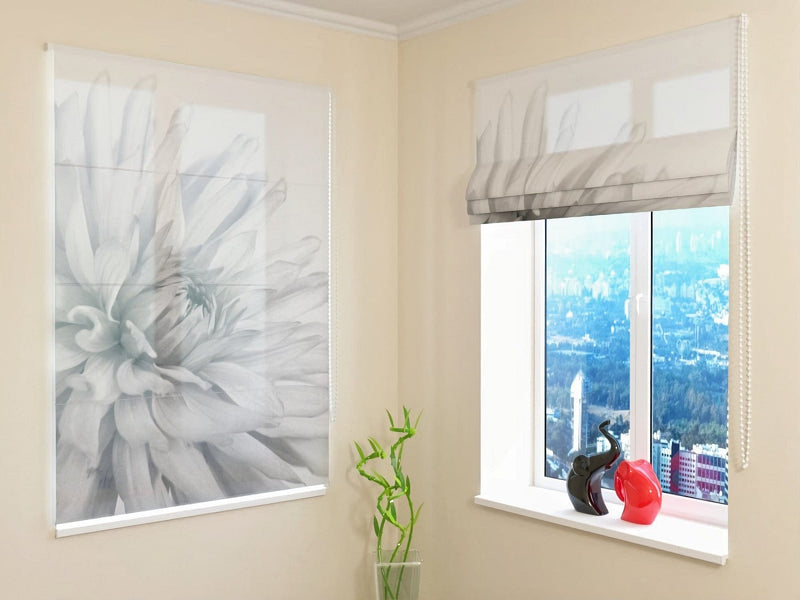 Roman blinds for a peaceful atmosphere - Grey Dahlia - all sizes Tapetenshop.lv