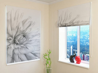 Roman blinds for a peaceful atmosphere - Grey Dahlia - all sizes Tapetenshop.lv