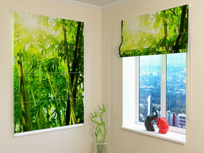 Blinds with Green Nature Pattern - Green Bamboo Forest - All Dimensions Tapetenshop.lv