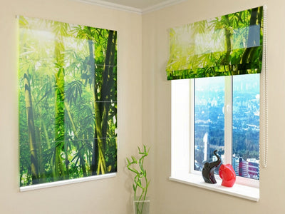 Blinds with Green Nature Pattern - Green Bamboo Forest - All Dimensions Tapetenshop.lv