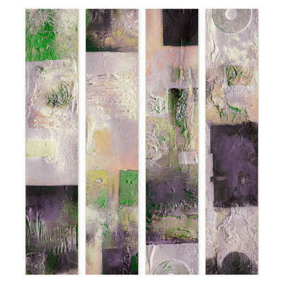 Tapetes ar abstrakta rakstu: zaļa/pelēka/violeta, 89744 G ART