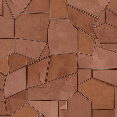 Wallpaper in ArtDeco style with geometric pattern in brown color - 1044513 Tapetenshop.lv