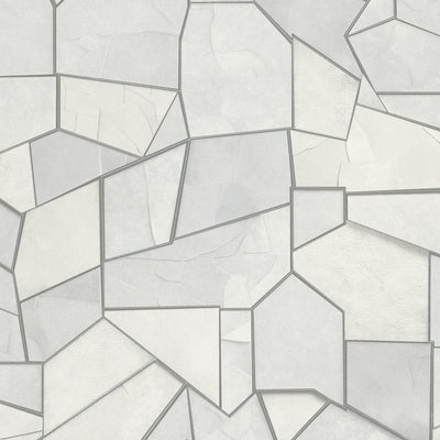 Wallpaper in ArtDeco style with geometric pattern in light gray - 1044531 Tapetenshop.lv