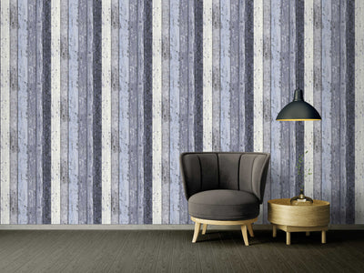 Wallpaper with wooden pattern in vintage and country style - in blue shades, 855060 AS Creation