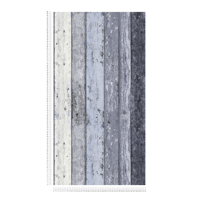 Vintage and rustic wallpaper with wooden pattern in blue, 855060 AS Creation