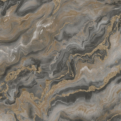 Wallpaper with marble pattern dark taupe/gray/gold, Erismann, 3770401 Tapetenshop.lv