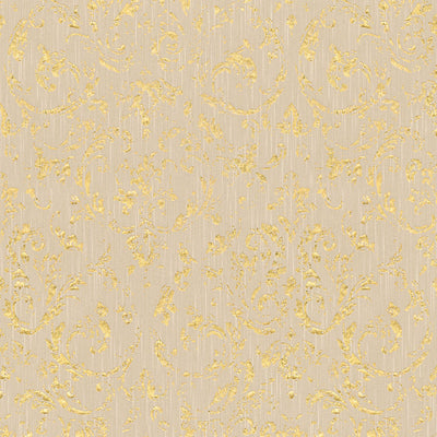 Wallpaper with ornament with metallic effect, beige, gold - 306602 AS Creation