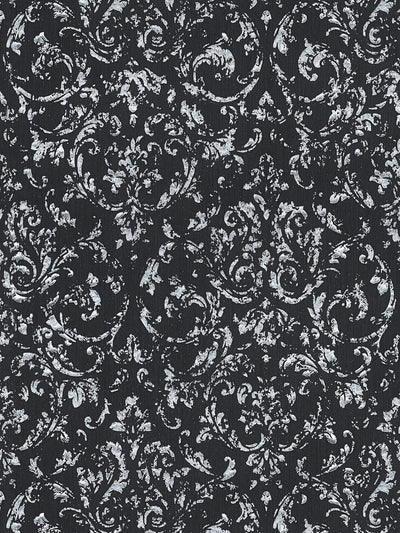 Wallpaper with ornament with metallic effect, black, silver - 306606 AS Creation