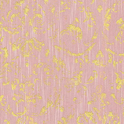 Wallpaper with an ornament with metallic effect, pink, gold - 306604 AS Creation