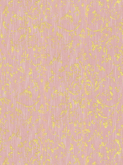 Wallpaper with an ornament with metallic effect, pink, gold - 306604 AS Creation