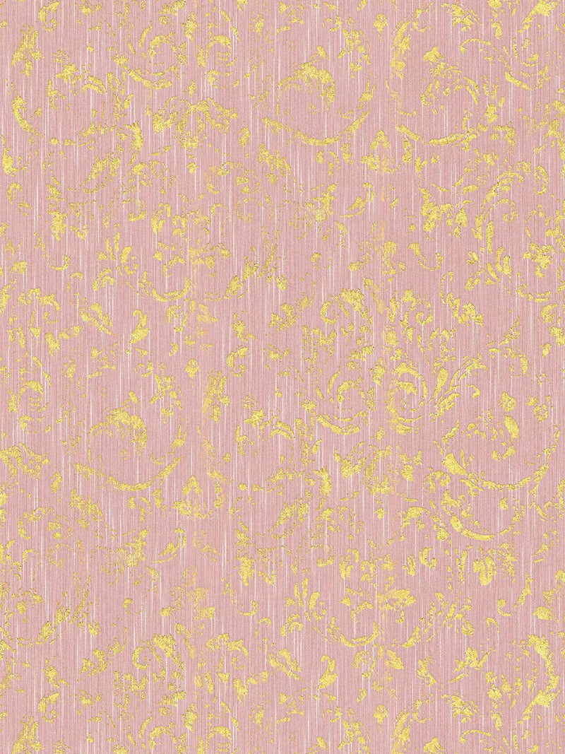 Wallpaper with an ornament with metallic effect, pink, gold - 306604 AS Creation